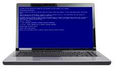 Laptop with Blue Screen of Death